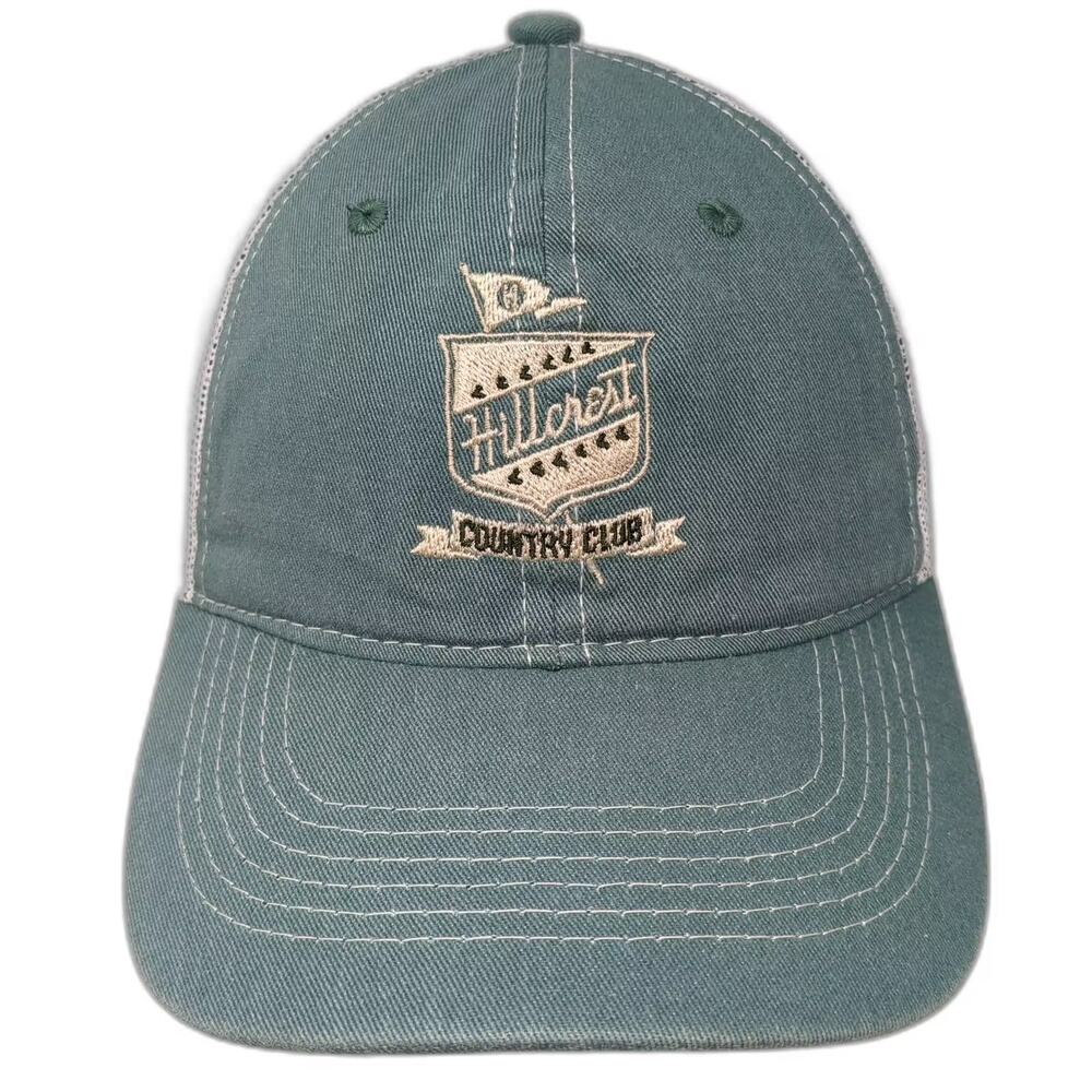 Town Talk Hillcrest Country Club Trucker Hat Green White OS Snapback Mesh Back